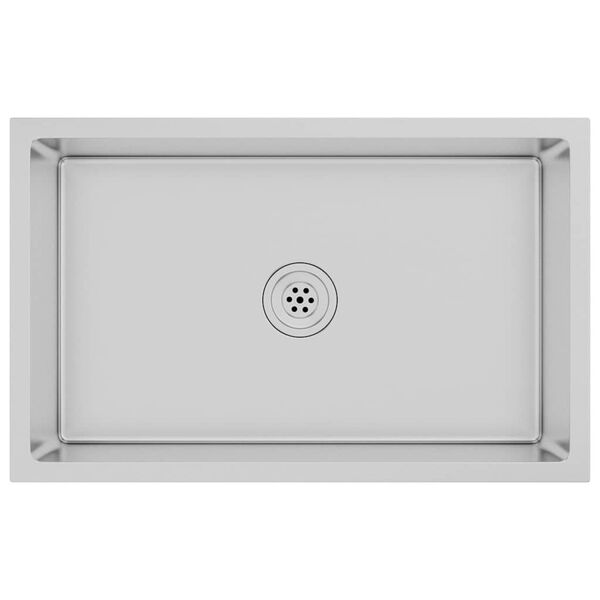 vidaXL Fregadero de cocina hecho a mano de acero inoxidable