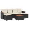 vidaXL Set de comedor de jard&iacute;n 7 pzas y cojines rat&aacute;n sint&eacute;tico negro