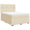 vidaXL Cama box spring con colch&oacute;n tela color crema 140x190 cm