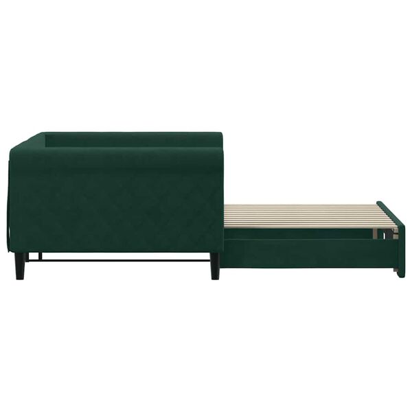 vidaXL Sof&aacute; cama nido terciopelo verde oscuro 100x200 cm