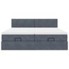 vidaXL Estructura cama otomana colchones terciopelo gris oscuro