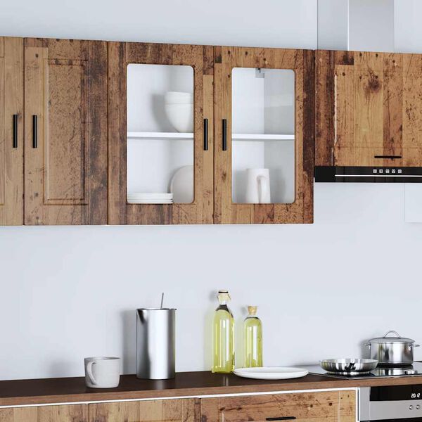 vidaXL Armario de pared para cocina puerta cristal Porto madera vieja