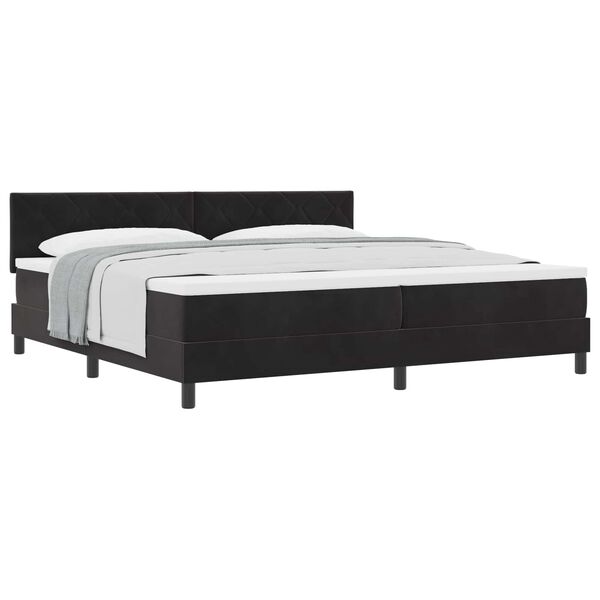 vidaXL Cama tipo Box Spring con colch&oacute;n Negro 200 x 200 cm Terciopelo