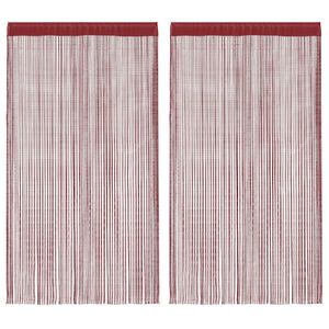 vidaXL Cortinas de flecos 2 piezas 100x250 cm burdeos