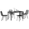 vidaXL Conjunto de Comedor de Jard&iacute;n 5 pcs Negro