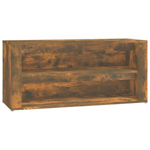 vidaXL Zapatero madera contrachapada roble ahumado 100x35x45 cm