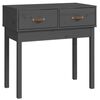 vidaXL Mesa consola de madera maciza de pino gris 76,5x40x75 cm