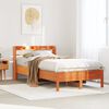 vidaXL Estructura de cama sin colch&oacute;n madera maciza marr&oacute;n 120x190 cm