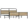 vidaXL Estructura de cama sin colch&oacute;n metal roble ahumado 193x203 cm