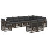 vidaXL Conjunto de sof&aacute;s de jard&iacute;n 10 uds. Gris y Gris Oscuro