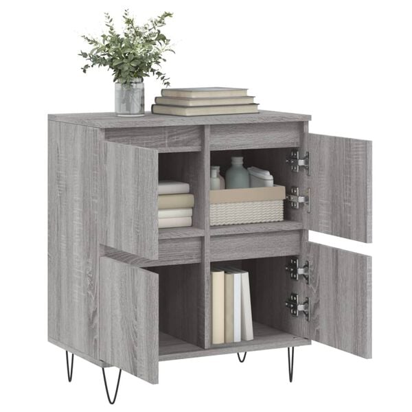 vidaXL Aparador de madera contrachapada gris Sonoma 60x35x70 cm