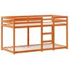 vidaXL Cama litera con techo madera maciza pino marr&oacute;n cera 90x190 cm