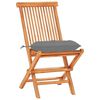 vidaXL Set de bistró 3 pzas madera maciza de teca con cojines grises
