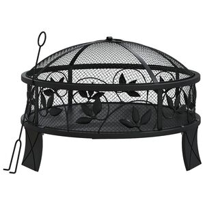 vidaXL Brasero con atizador acero XXL 50 cm