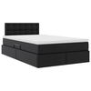 vidaXL Cama con almacenamiento Negro 120 x 190 cm Cuero sintético