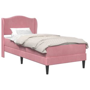vidaXL Estructura de cama con cabecera Rosa 90 x 200 cm Terciopelo