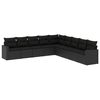 vidaXL Set de sof&aacute;s de jard&iacute;n 8 piezas y cojines rat&aacute;n sint&eacute;tico negro
