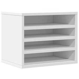 vidaXL Organizador escritorio madera ingenier&iacute;a blanco 36x26x29,5 cm