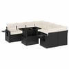 vidaXL Set de sof&aacute;s de jard&iacute;n 8 piezas y cojines rat&aacute;n sint&eacute;tico negro