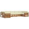 vidaXL Conjunto de sof&aacute;s de exterior 7 uds. Natural y Crema