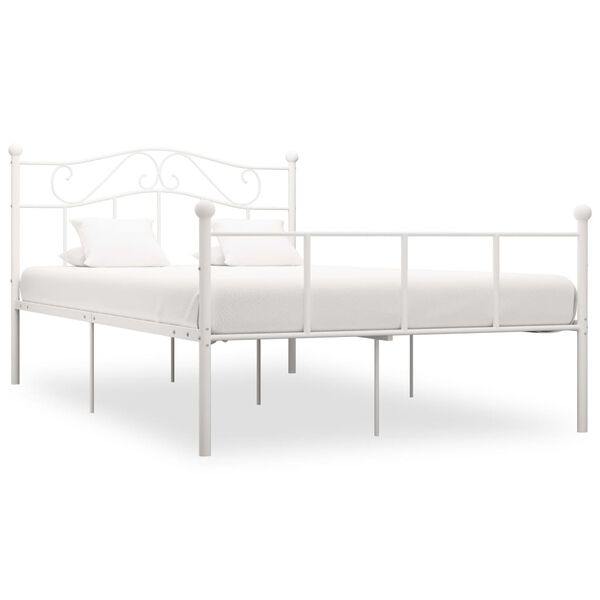 vidaXL Estructura de cama sin colch&oacute;n metal blanco 120x200 cm