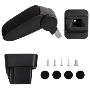 vidaXL Reposabrazos para coche Negro 13x34x(33-46) cm ABS
