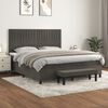 vidaXL Cama box spring con colch&oacute;n terciopelo gris oscuro 160x200 cm