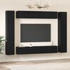vidaXL Conjunto de mueble de TV Montaje en la pared 10 pcs Roble Negro