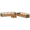 vidaXL Conjunto de sof&aacute;s de exterior 9 uds. Natural