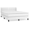 vidaXL Cama box spring con colch&oacute;n cuero sint&eacute;tico blanco 140x190 cm