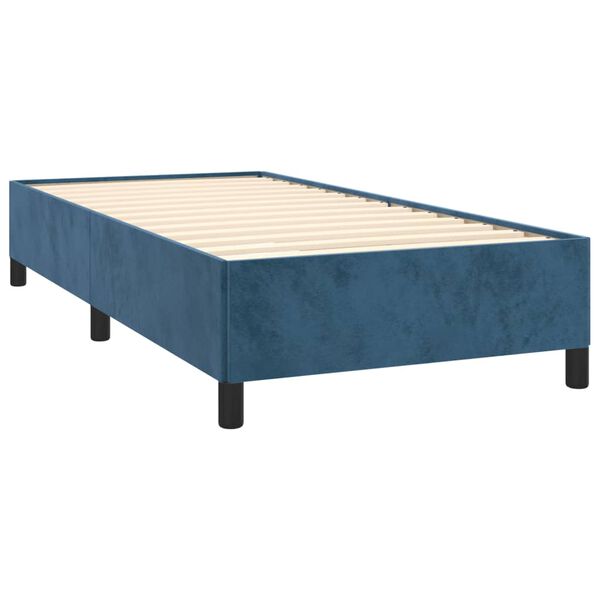 vidaXL Cama box spring con colch&oacute;n terciopelo azul oscuro 90x200 cm