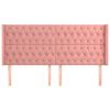 vidaXL Cabecero con orejas de terciopelo rosa 203x16x118/128 cm