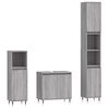 vidaXL Set de muebles de ba&ntilde;o 3 pzas madera contrachapada gris sonoma