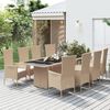vidaXL Set comedor de jardín 9 pzas con cojines ratán sintético beige
