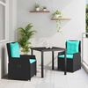 vidaXL Conjunto de Comedor de Jard&iacute;n 3 pcs Negro Polirat&aacute;n