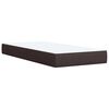 vidaXL Cama box spring con colch&oacute;n tela marr&oacute;n oscuro 90x190 cm