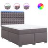 vidaXL Cama box spring con colch&oacute;n cuero sint&eacute;tico gris 140x190 cm