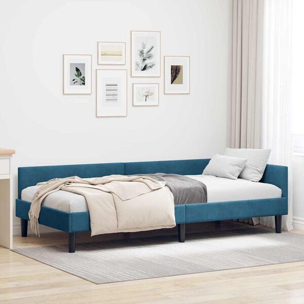 vidaXL Estructura de cama en esquina Azul 80 cm x 200 cm Terciopelo
