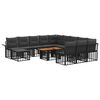 vidaXL Conjunto de sof&aacute;s de jard&iacute;n 13 uds. Negro y gris oscuro