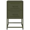 vidaXL Mesitas de noche 2 unidades acero verde oliva 36x39x60,5 cm
