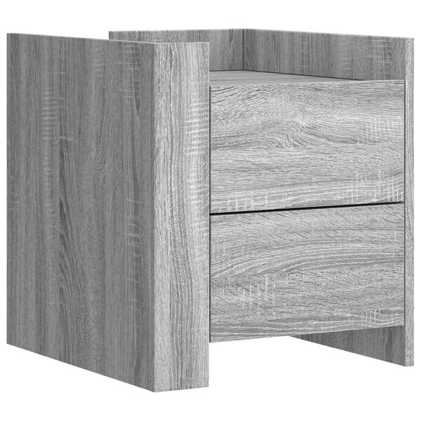 vidaXL Mesita de noche madera de ingeniería gris Sonoma 45x50x50 cm