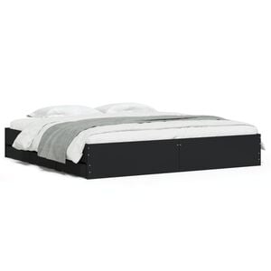 vidaXL Estructura cama con cajones madera ingenier&iacute;a negra 200x200 cm
