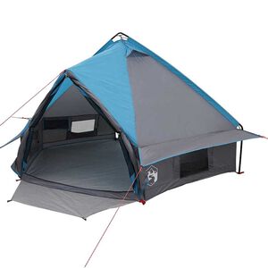 vidaXL Tienda de campa&ntilde;a Teepee para 4 personas 4 personas Azul y gris