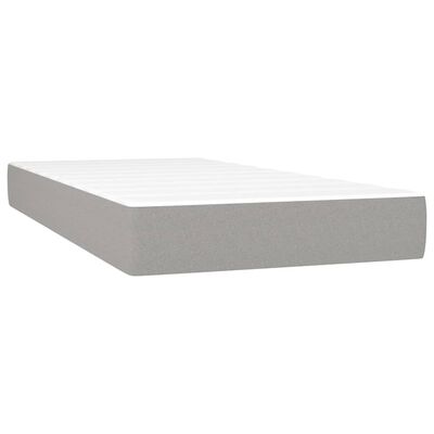 vidaXL Cama box spring con colchón tela gris claro 100x200 cm