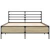 vidaXL Estructura cama madera ingenier&iacute;a metal roble Sonoma 135x190 cm
