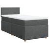 vidaXL Cama box spring con colch&oacute;n tela gris oscuro 90x200 cm