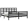 vidaXL Estructura de cama con cabecero madera maciza negro 200x200 cm