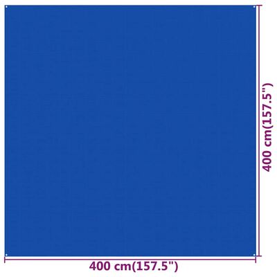 vidaXL Alfombra para tienda de campaña HDPE azul 400x400 cm