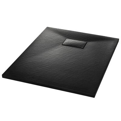 vidaXL Plato de ducha SMC negro 90x70 cm