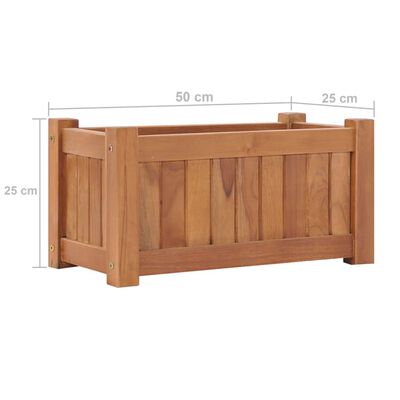 vidaXL Arriate elevado madera maciza de teca 50x25x25 cm